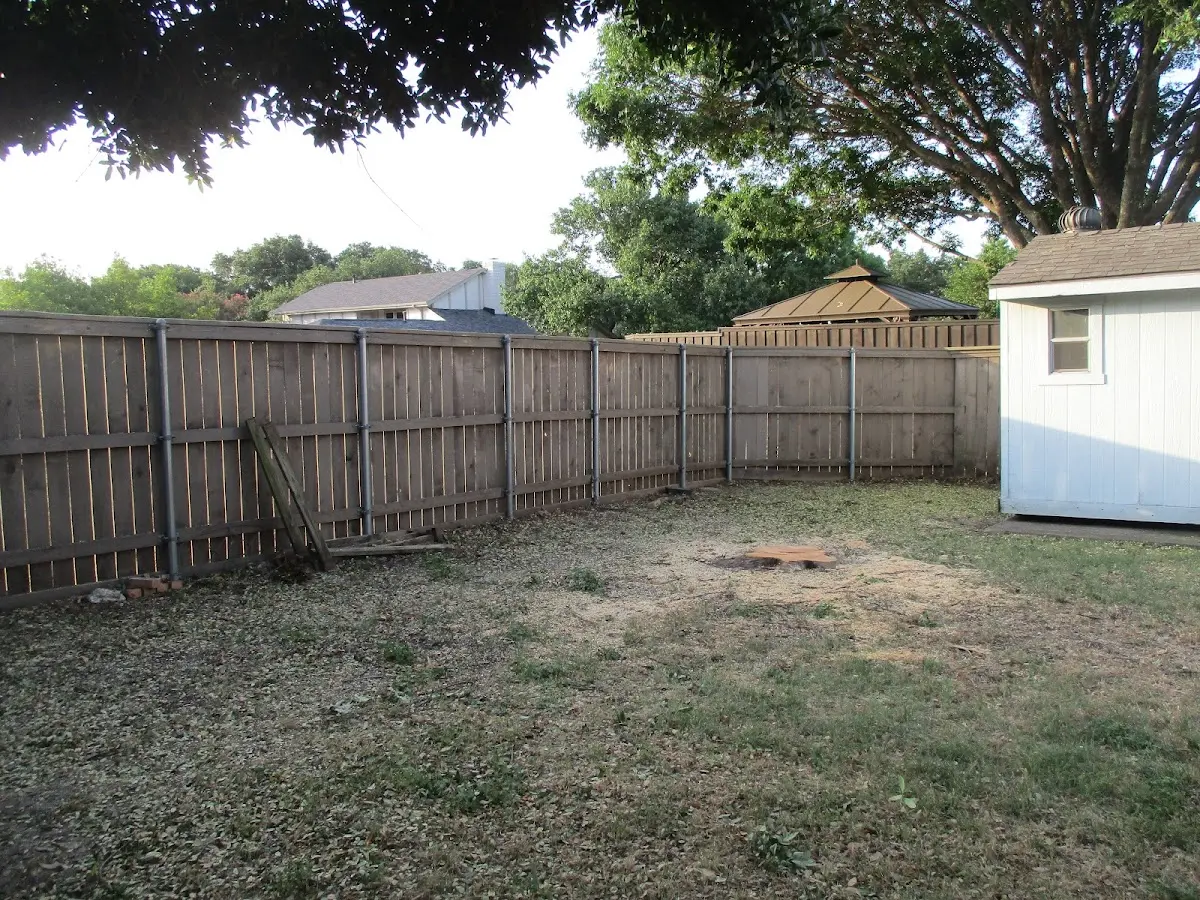 Cleared yard after professional tree removal in Rochdale